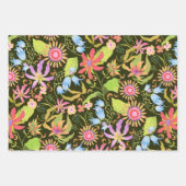 Glamor Floral Black Inpakpapier Vel (Voorkant 3)