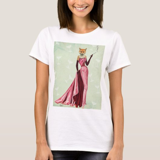 Glamor Fox in Roze 2 T-shirt (Voorkant)