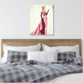 Glamor Fox in roze Canvas Afdruk (Insitu (Slaapkamer))