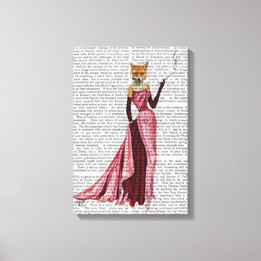 Glamor Fox in roze Canvas Afdruk (Voorkant)