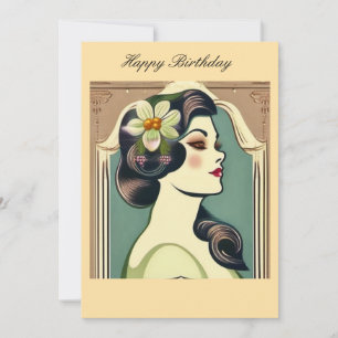Glamor Girl Birthday Feestdagenkaart