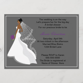 Glamor Girl Bridal Shower Invitation 1(c3a) Kaart