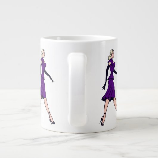 Glamor Girl, minister van Retro Blond Extra Grote Mok (Achterkant)