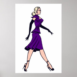  Glamor Girl, minister van Retro Blond Poster