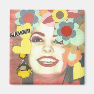 Glamor Girl Mixed Media Magnet Magneet