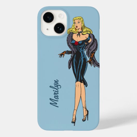  Glamor Girl Retro Blonde Pinup Case-Mate iPhone Case (Achterkant)