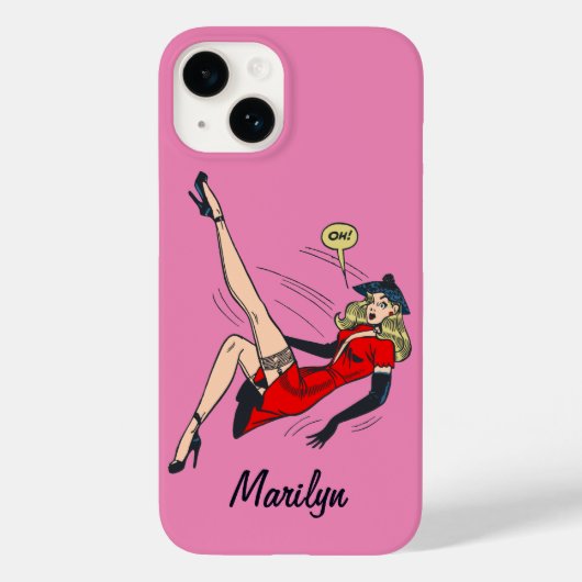  Glamor Girl Retro Pinup Case-Mate iPhone Case (Achterkant)