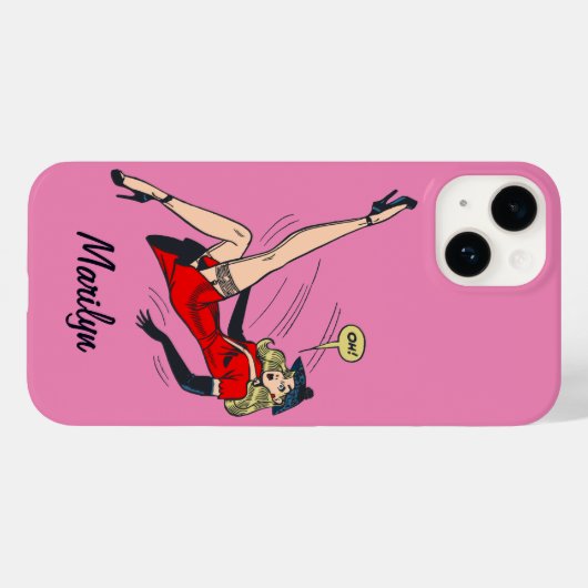  Glamor Girl Retro Pinup Case-Mate iPhone Case (Achterkant (horizontaal))