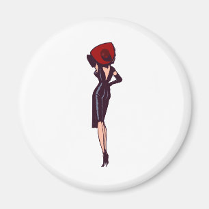 Glamor Girl Retro Pinup Magneet