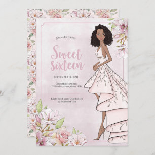 Glamor Girl Sweet sixteen Invitation d'anniversair