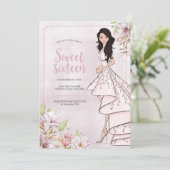 Glamor Girl Sweet sixteen Invitation d'anniversair (Debout devant)
