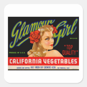 Glamor Girl Vierkante Sticker