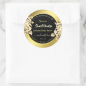 Glamor Gold Black Floral Product Packaging Labels (Tas)