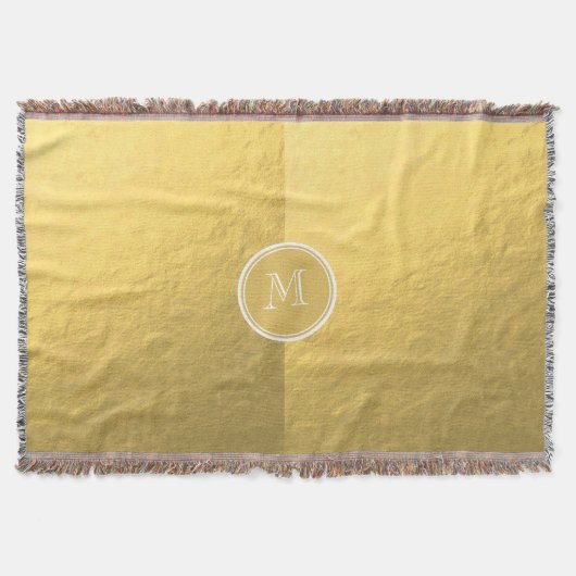 Glamor Gold Foil Background Monogram Deken (Voorkant)