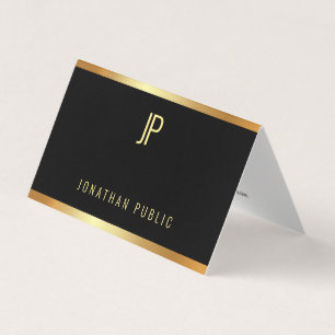 Glamor Gold Luxury Moderne Elegant Sjabloon Folded Visitekaartjes