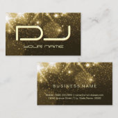 Glamor Gold Sparkles - party DJ Visitekaartje (Voorkant / Achterkant)