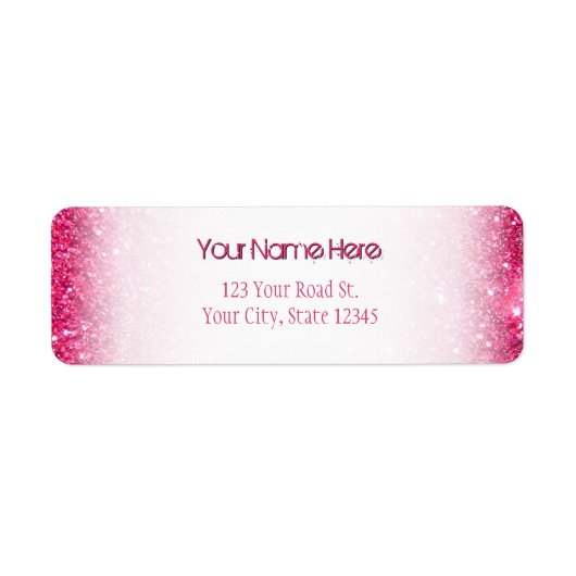 Glamor Hot Pink Glitter Etiket (Voorkant)