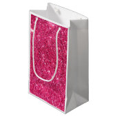 Glamor Hot Pink Glitter Klein Cadeauzakje (Voorkant Gekanteld)