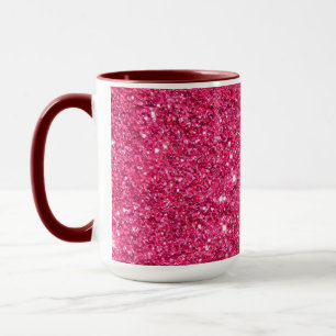 Glamor Hot Pink Glitter Mok