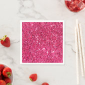 Glamor Hot Pink Glitter Servetten (Insitu)