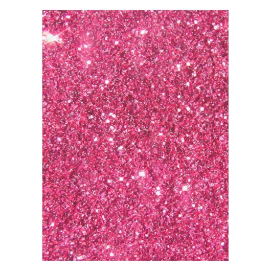 Glamor Hot Pink Glitter Tafelkleed (Voorkant)