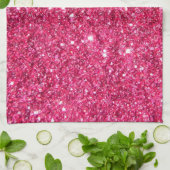Glamor Hot Pink Glitter Theedoek (Gevouwen)