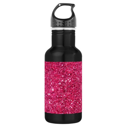 Glamor Hot Pink Glitter Waterfles (Voorkant)