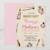Glamor maakt een uitnodiging voor een verjaardagsf (Voorkant / Achterkant)