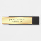 Glamor Modern Gold Kijk Sjabloon Verfijnd Deurbordje (Voorkant)