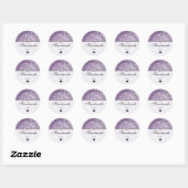 Glamor Paarse Plum Glitter Handmade with Love Ronde Sticker (Vel)