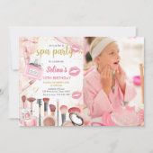 Glamor Party Glitz Glam Spa Girl Makeup Birthday Kaart (Voorkant)