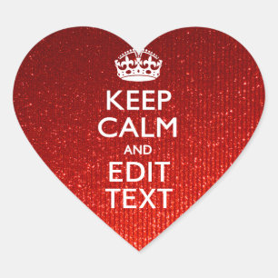 Glamor Red Festive Personalized Keep Calm Hart Sticker