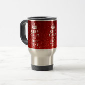 Glamor Red Festive Personalized Keep Calm Reisbeker (Voorkant links)