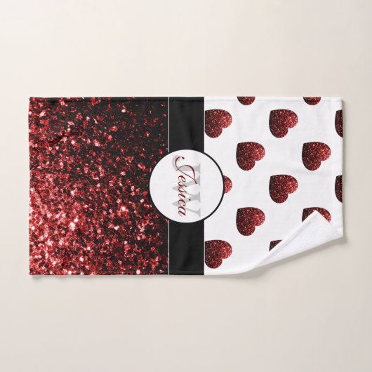 Glamor Red Glitter sparkles Bad Handdoek (Handdoek)