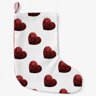 Glamor Red Glitter sparkles Hartpatroon Kleine Kerstsok