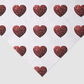 Glamor Red Glitter sparkles Hartpatroon Tissuepapier (Detail)