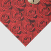 Glamor Red Roses Gold Monogram Elegant Modern Tissuepapier (Detail)