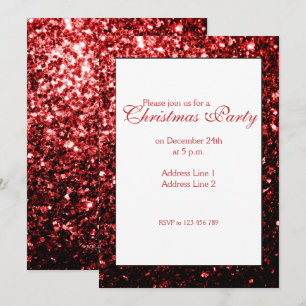 Glamor Red scintille Noël Invitation