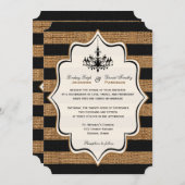 Glamor rustique, FAUX Burlap Invitation à un maria (Devant / Derrière)