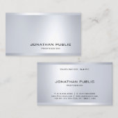 Glamor Silver look Elegant Modern Trendy Plain Visitekaartje (Voorkant / Achterkant)