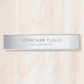 Glamor Silver Sjabloon Trendy Elegant Modern Long Deurbordje (Voorkant)