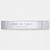 Glamor Silver Sjabloon Trendy Elegant Modern Long Deurbordje (Voorkant)