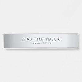 Glamor Silver Sjabloon Trendy Elegant Modern Long Deurbordje