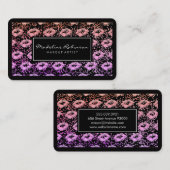 Glamor Vibrant Glitter Kisses Spect Black Border Visitekaartje (Voorkant / Achterkant)