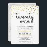 GLAMOROUS 21ème anniversaire INVITATION confetti d<br><div class="desc">*** REMARQUE - L'EFFET DE FOILE D'OR BRILLANTE EST UNE PHOTO IMPRIMÉE *** Un design d'invitation branché pour votre ANNIVERSAIRE pour tout âge - contactez-moi pour changer le type de parties scintillant pour vous! Configuration en tant que modèle il est simple pour vous d'ajouter vos propres détails, ou appuyez sur...</div>