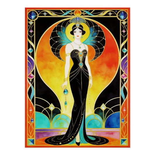 Glamorous Art Deco Siren (2) Poster (Devant)