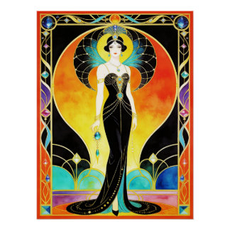 Glamorous Art Deco Siren (2) Poster Perfect Poster