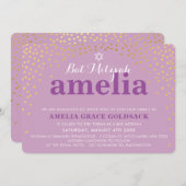 GLAMOROUS BAT MITZVAH rustieke gouden confetti paa Kaart (Voorkant / Achterkant)