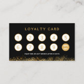 Glamorous Black & Gold Lash Tech Loyalty Card (Achterkant)