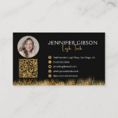 Glamorous Black & Gold Lash Tech QR Code Visitekaartje (Achterkant)
